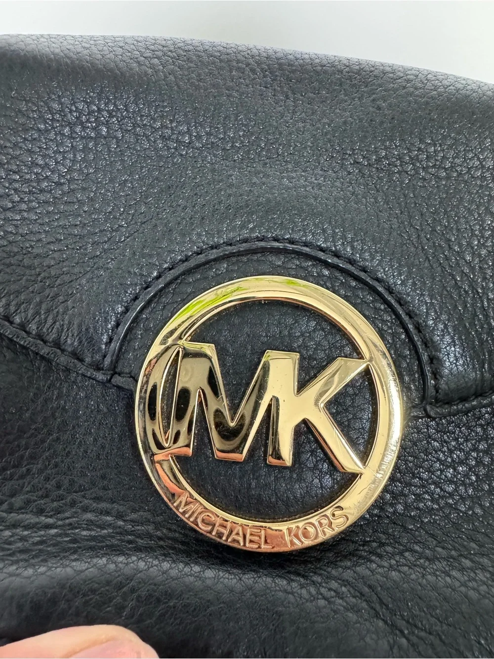Michael Kors Black Crossbody Bag with Gold MK Accent